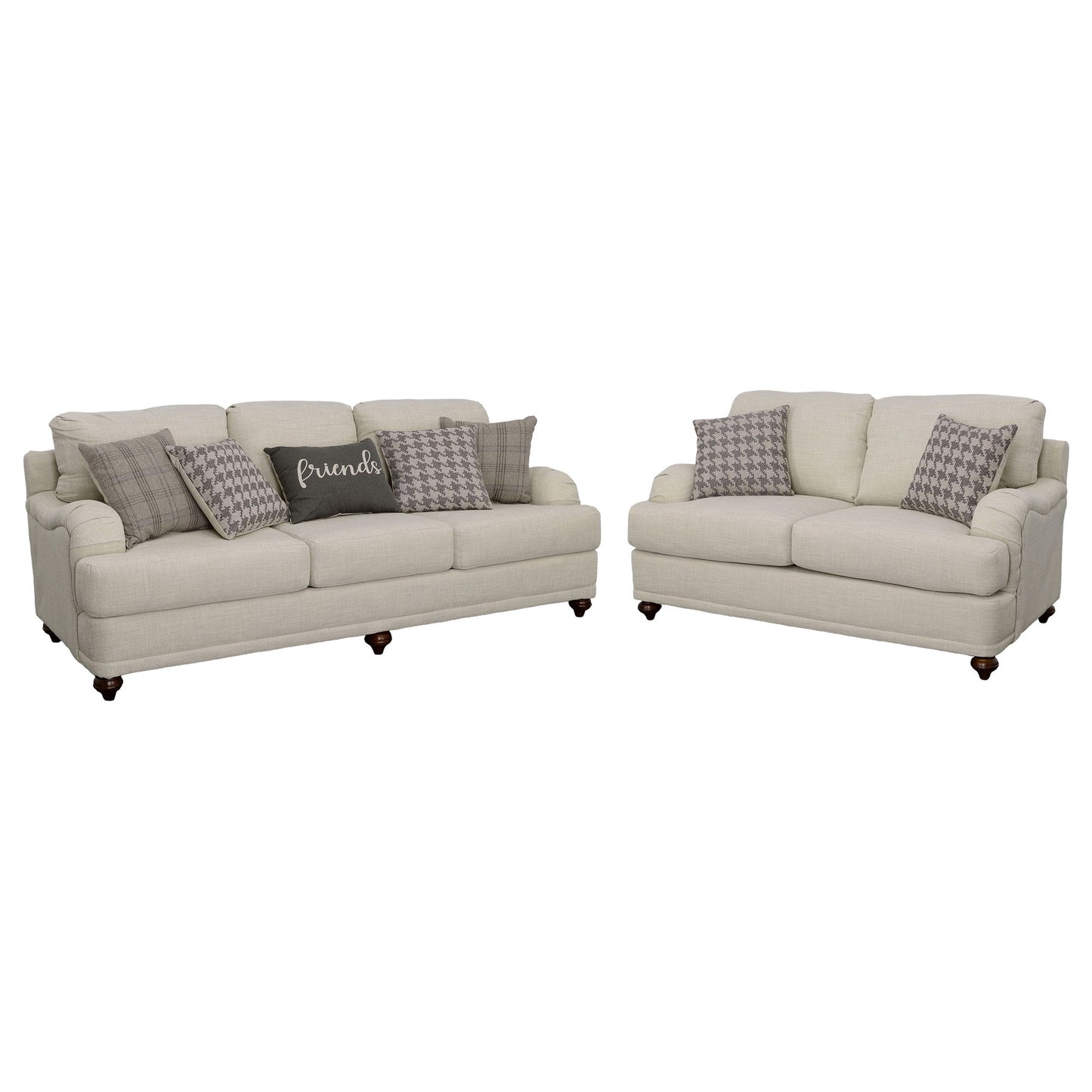 Anderson - 2 Piece Cushion Back Living Room Set - Gray Furniture Max
