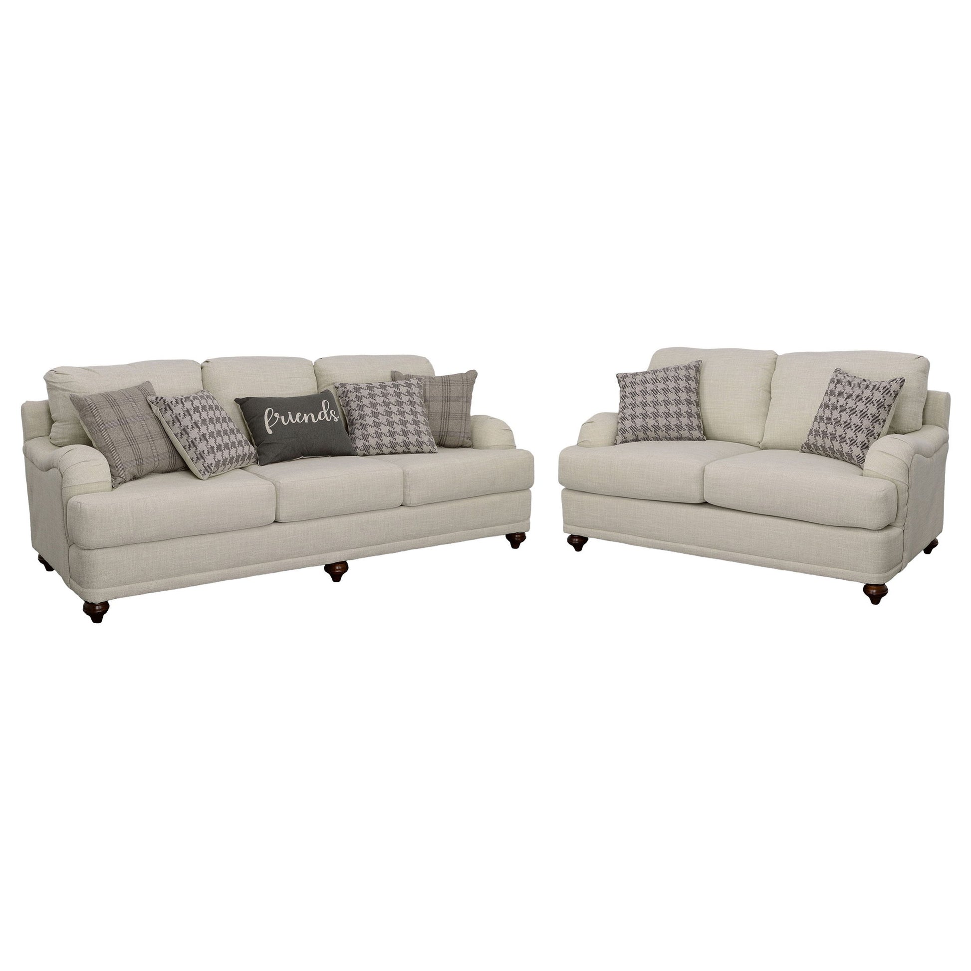 Anderson - 2 Piece Cushion Back Living Room Set - Gray Furniture Max