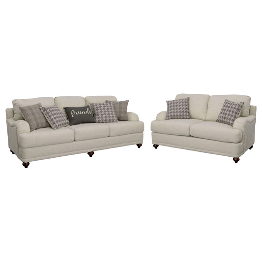 Anderson - 2 Piece Cushion Back Living Room Set - Gray Furniture Max