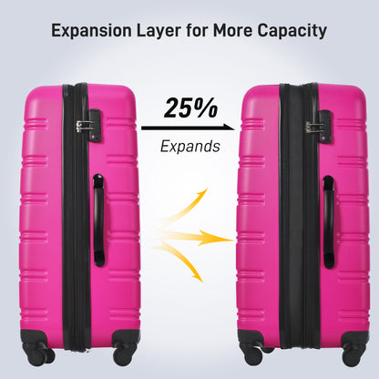 3 Piece Luggage Set Hardside Spinner Suitcase With Tsa Lock 20" 24" 28" Available