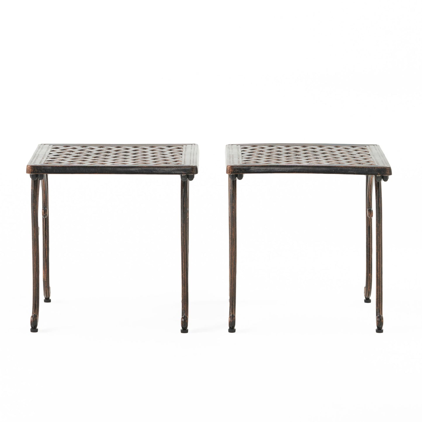 Laughlin - Traditional Style Cast End Table Set - Antique Espresso Noble House
