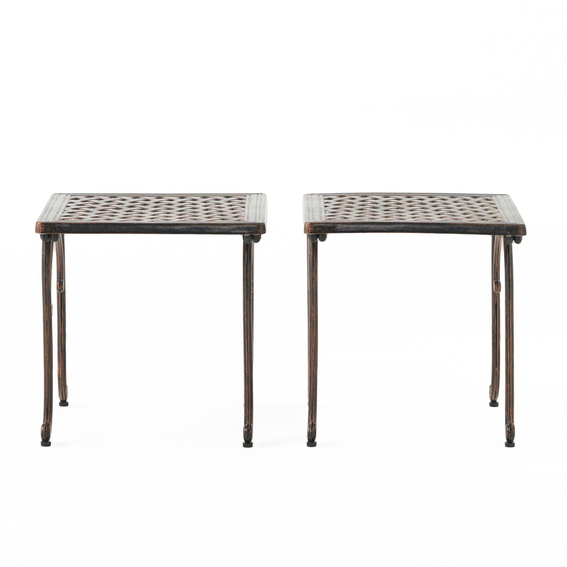 Laughlin - Traditional Style Cast End Table Set - Antique Espresso Noble House