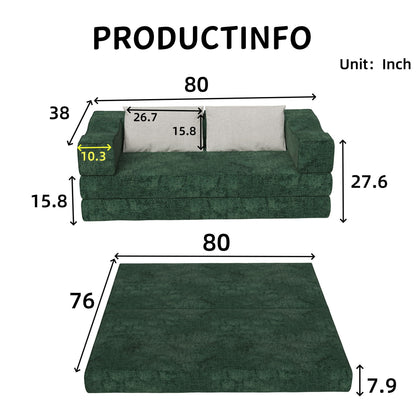 3 Seat Folding Floor Couch & King Size Bed Mattress Home Essentials