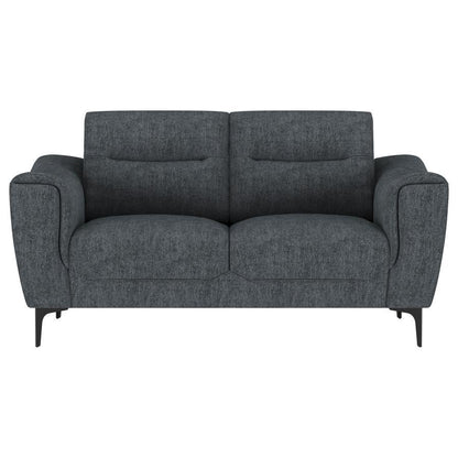 Nolan - Upholstered Sloped Track Arm Loveseat - Charcoal Coaster Fine Furniture