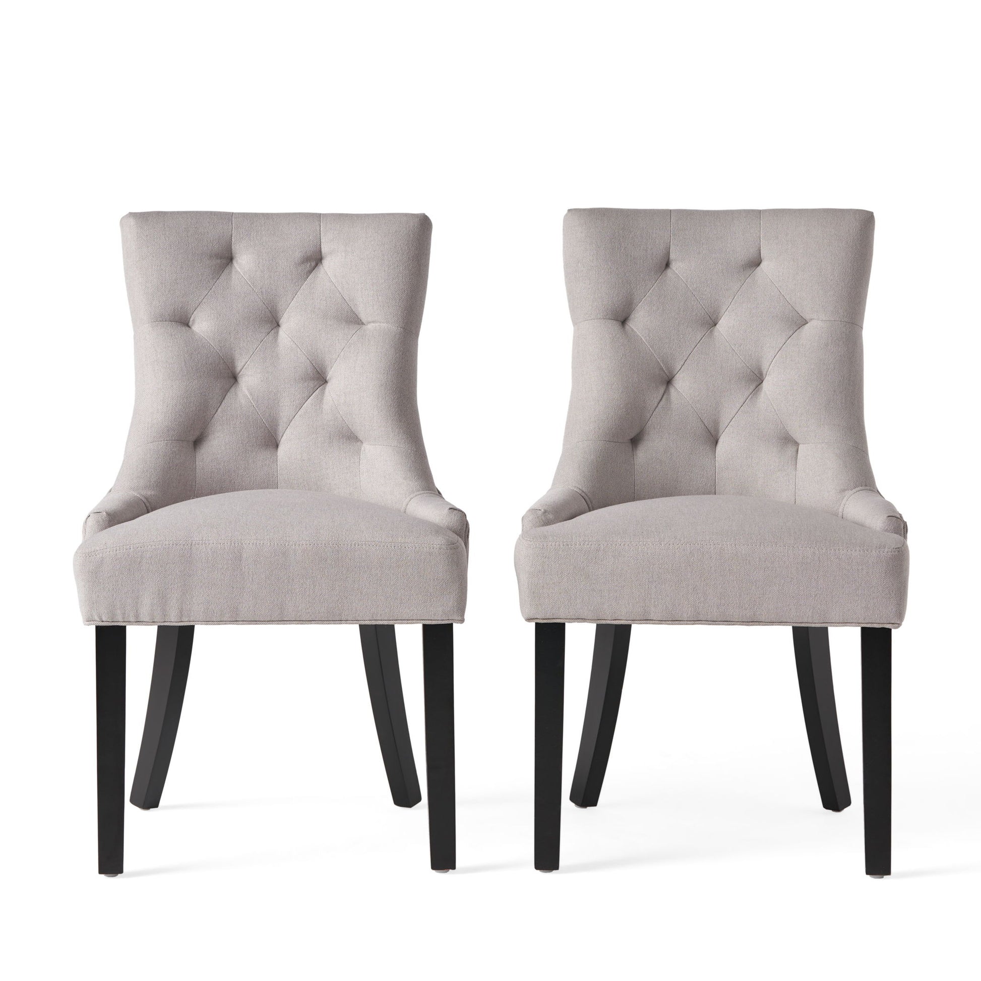 Contemporary Cheney Dining Chair Set With Tufted Design Noble House