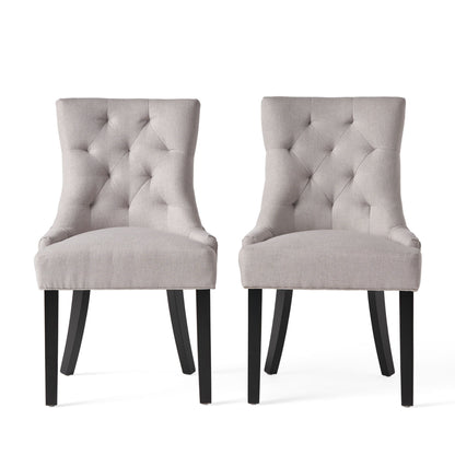 Contemporary Cheney Dining Chair Set With Tufted Design Noble House