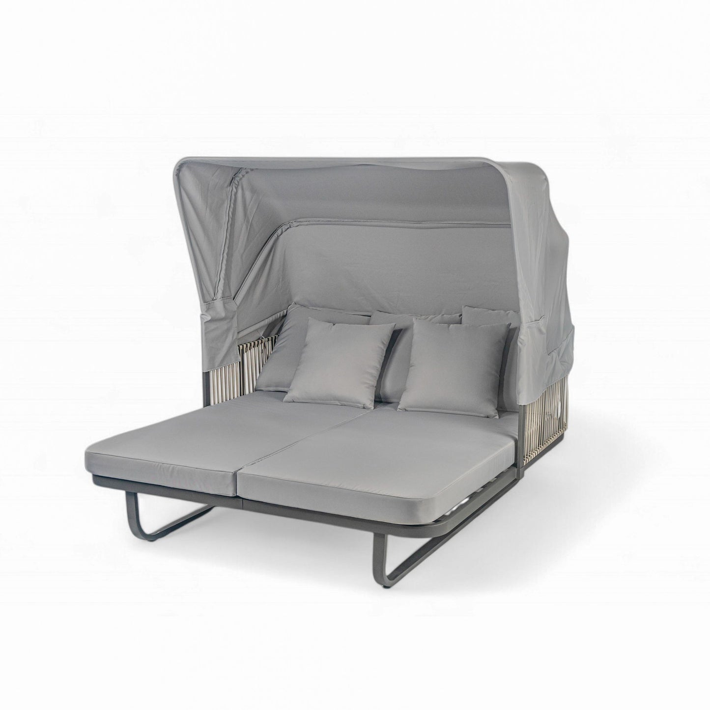 Outdoor Patio Rattan Daybed With Detachable Pillows Hearth and Haven
