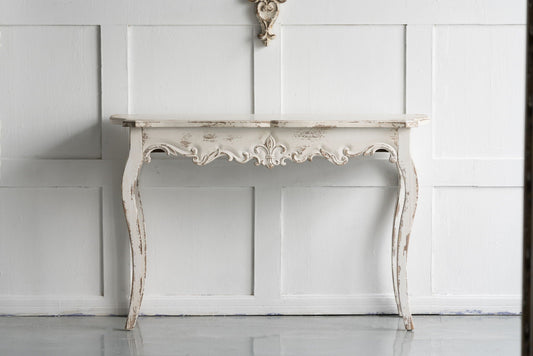 Slimline wash Console Table, For Hallway Living Room Bedroom - White Washed Home Essentials