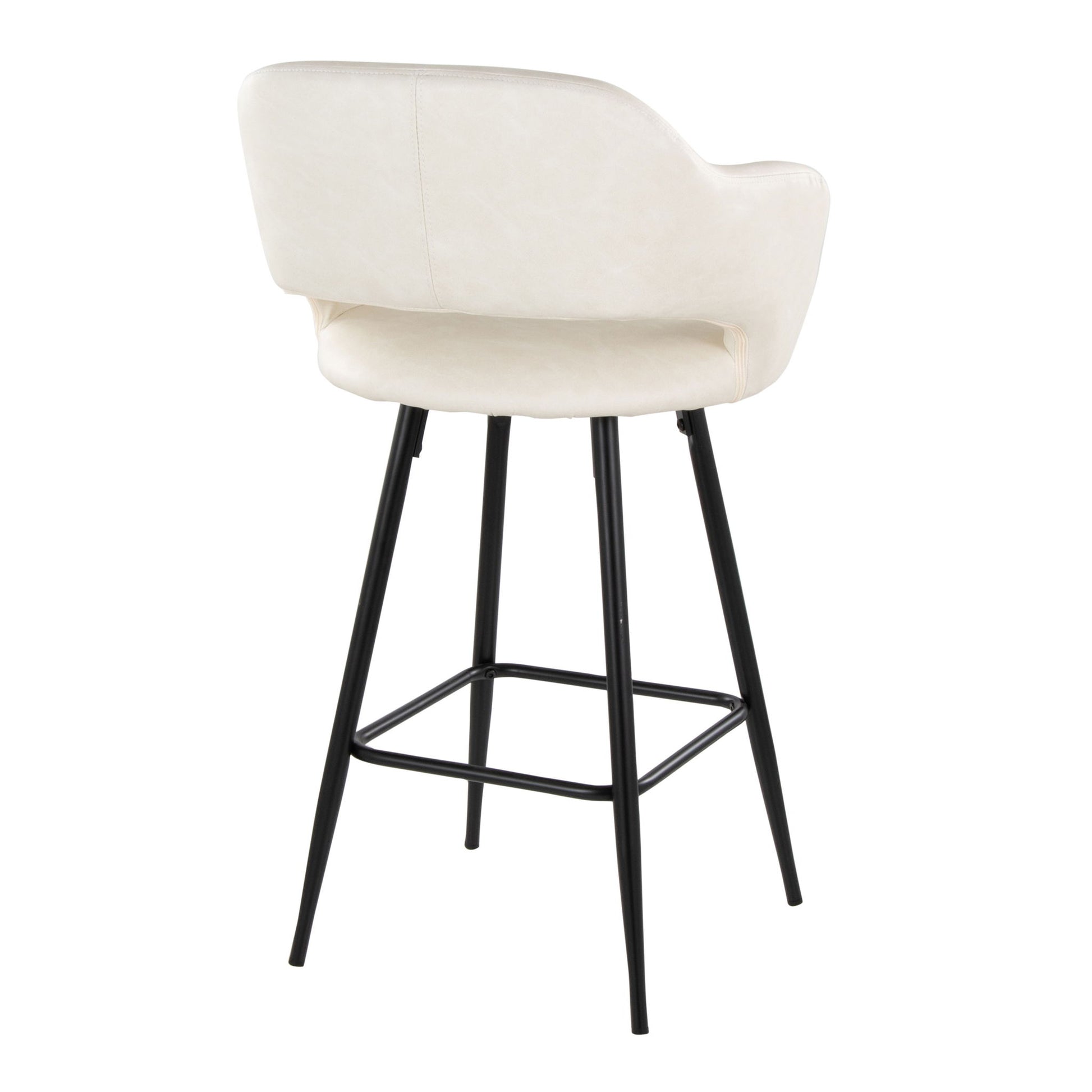Margarite - Contemporary Fixed Height Counter Stool With Square Footrest (Set of 2) Lumi Source