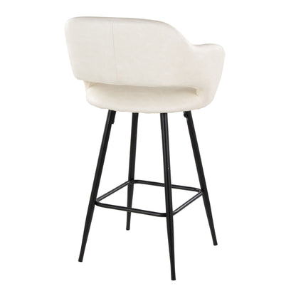 Margarite - Contemporary Fixed Height Counter Stool With Square Footrest (Set of 2) Lumi Source