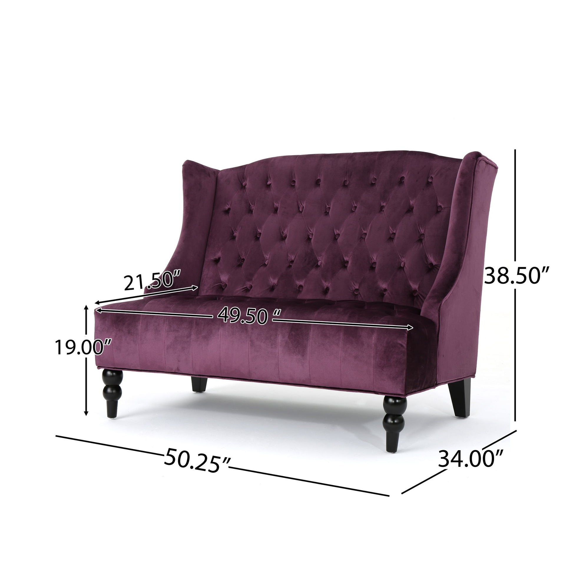 Nurturing - Upholstered Loveseat With Wing Back And Diamond Tufting Noble House