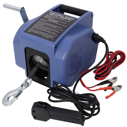 Reversible Electric 12V Trailer Winch For Boats Up To 5000 Lbs, Galvanized Wire Rope Casing - Blue Daily Nest