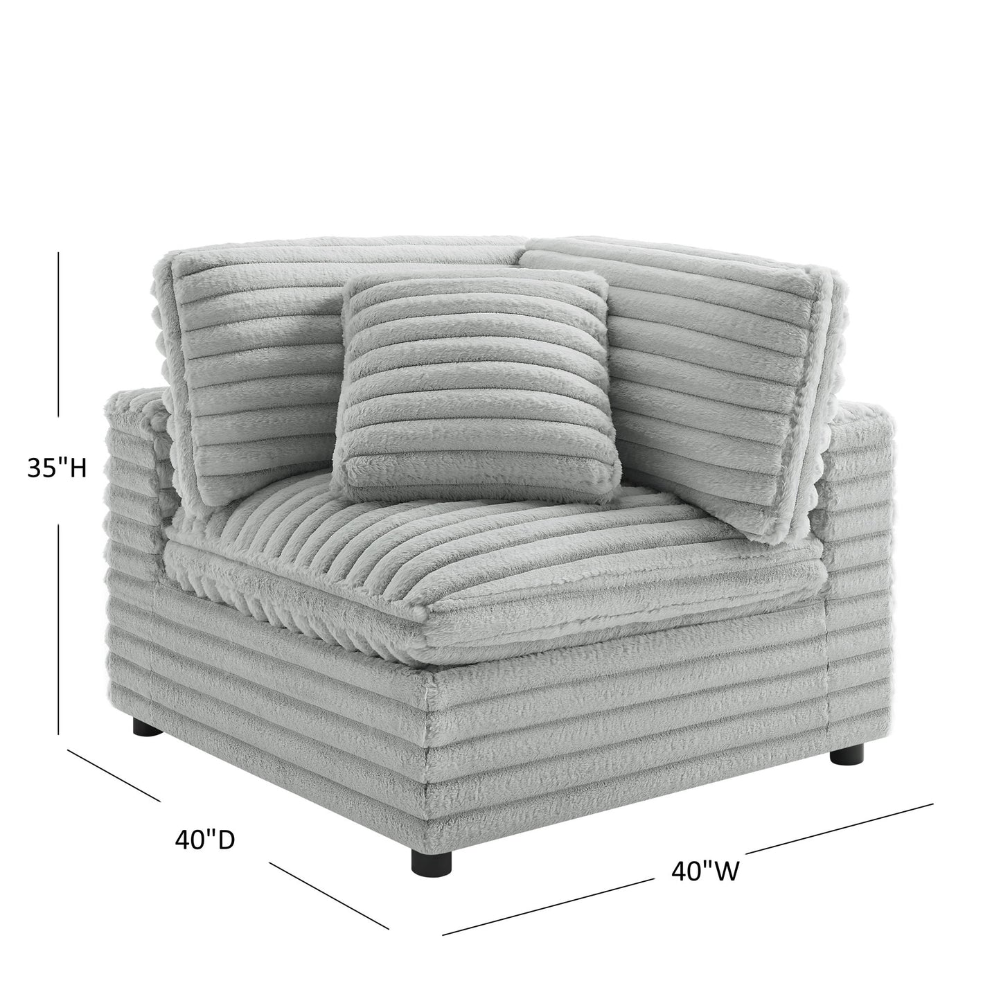 Jenny - Corner Accent Chair - Gray Ridgecrest Home