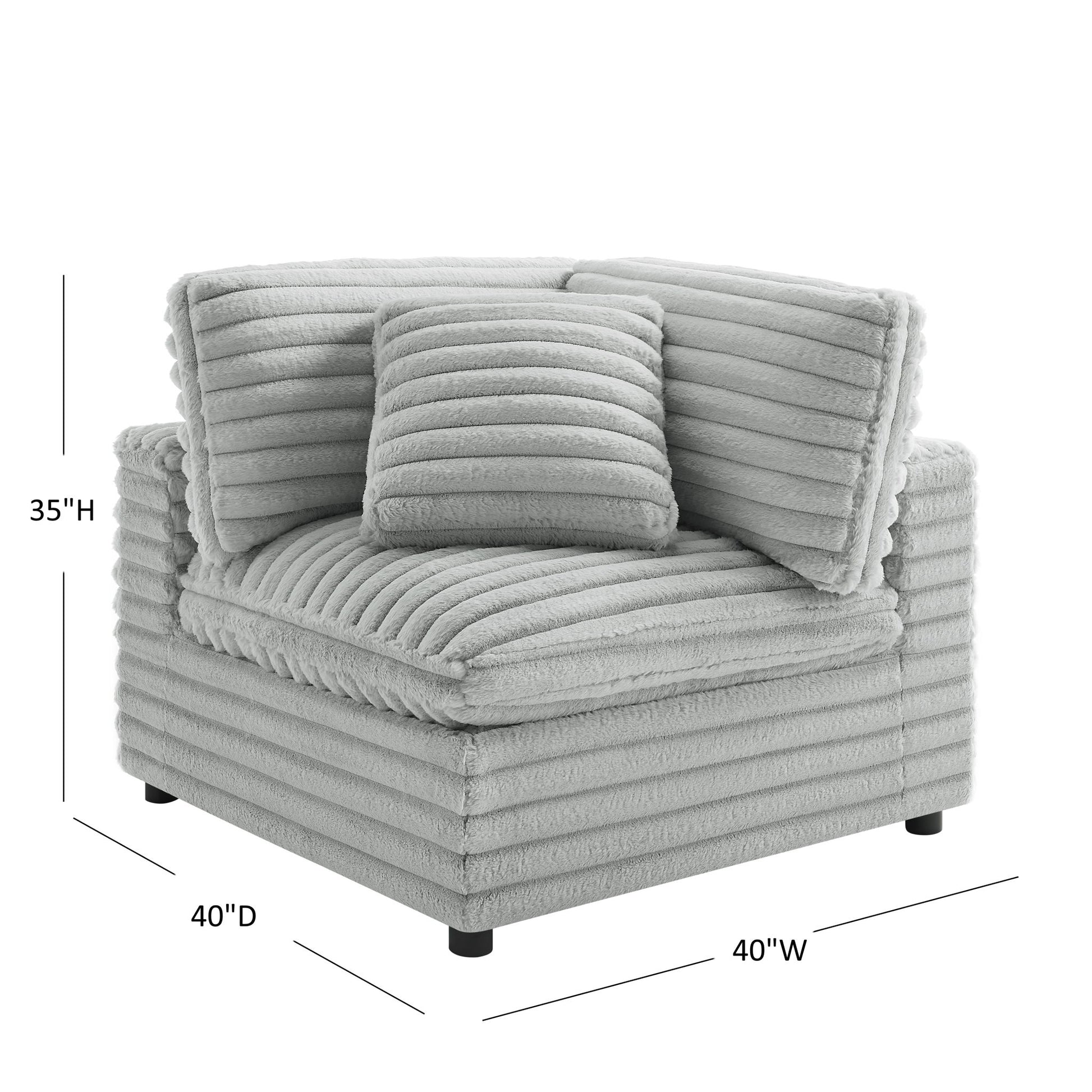 Jenny - Corner Accent Chair - Gray Ridgecrest Home