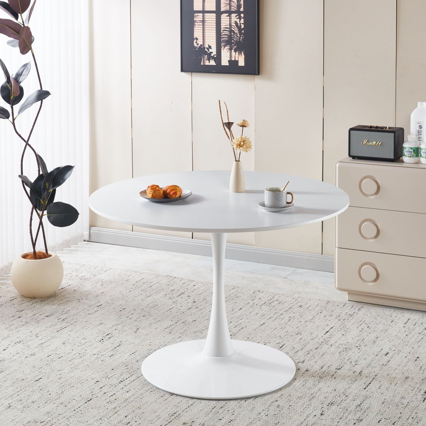 Tulip Dining Table For 4 - 6 People - White Home Essentials