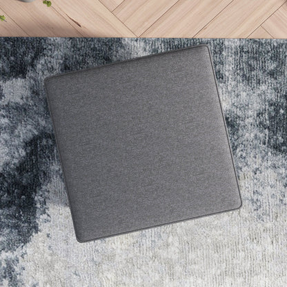 Amber - Square Upholstered Ottoman Linen