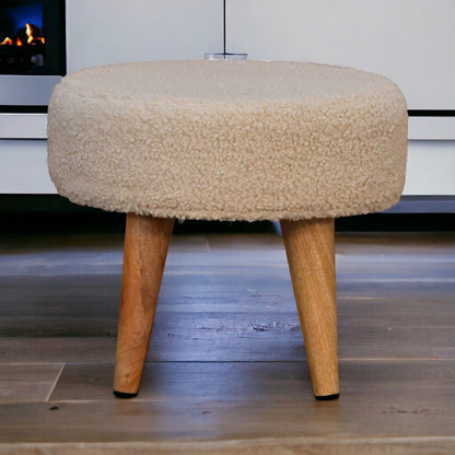 Petite Footstool - Cream / Brown Artisan Furniture