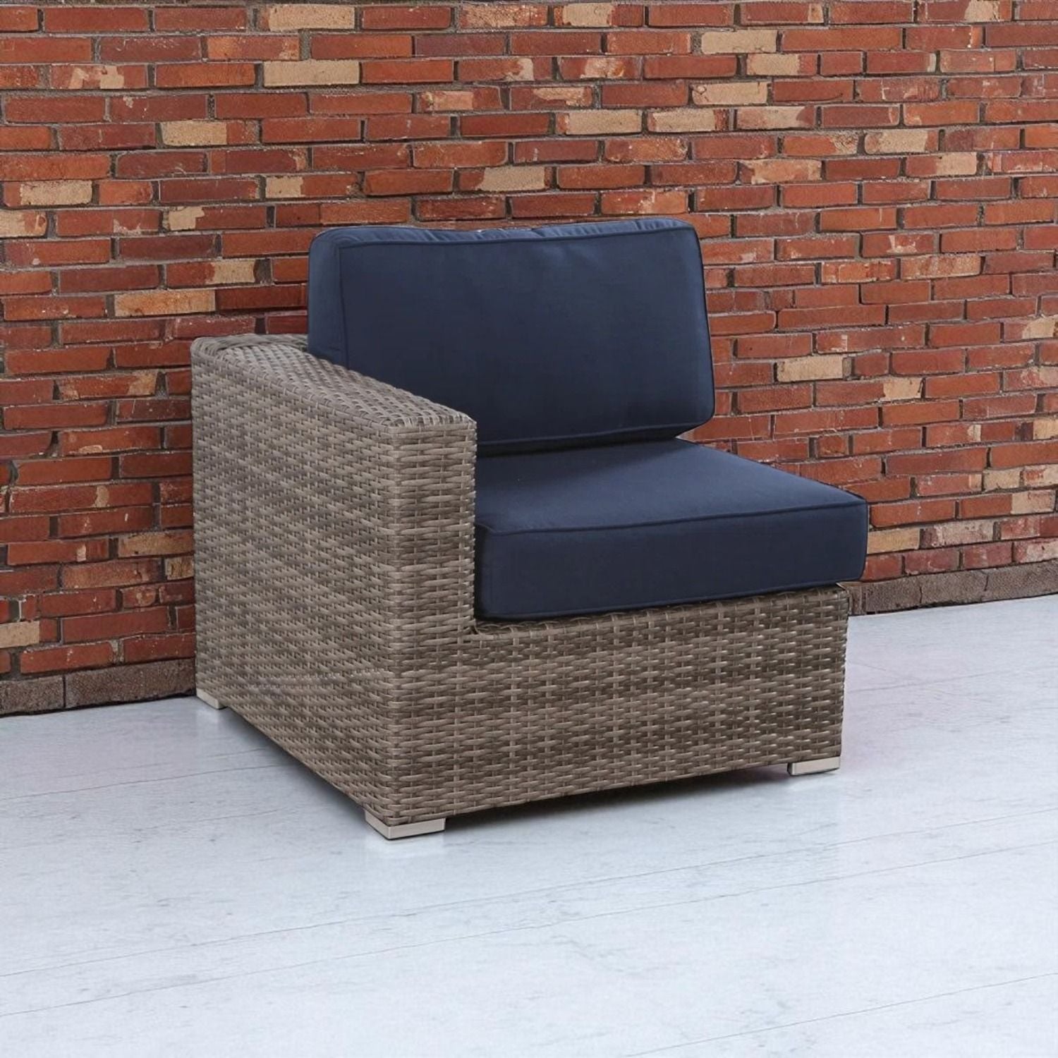 Right Left Sectional 1 Patio Chair With Cushions - Multicolor LSI Patio Furniture