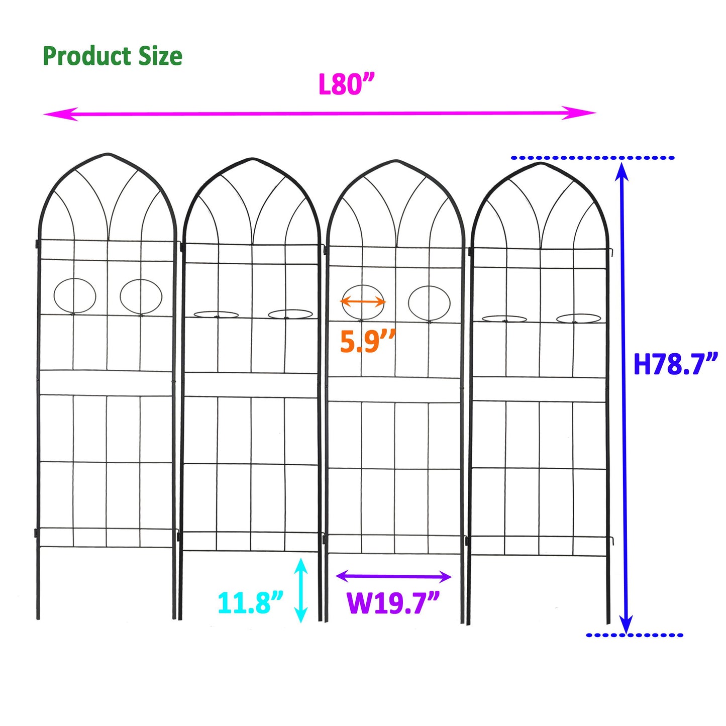 Metal Garden Trellis Rustproof Trellis For Climbing Plant, Outdoor Flower Support Daily Nest