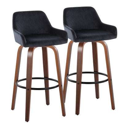 Daniella - Contemporary Fixed Height, Barstool & Swivel And Round Footrest (Set of 2) Lumi Source