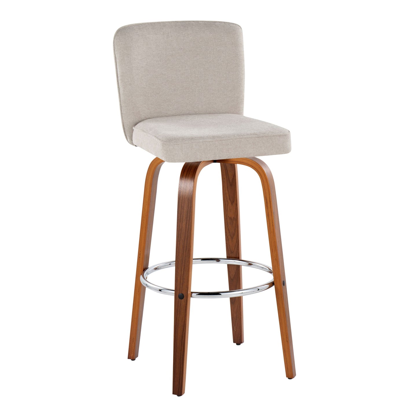 Henry - Contemporary Fixed Height Barstool With Swivel With Round Footrest (Set of 2) Lumi Source