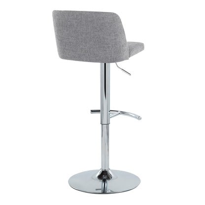 Toriano - Contemporary Adjustable Barstool With Swivel & Rounded T Footrest (Set of 2) Lumi Source