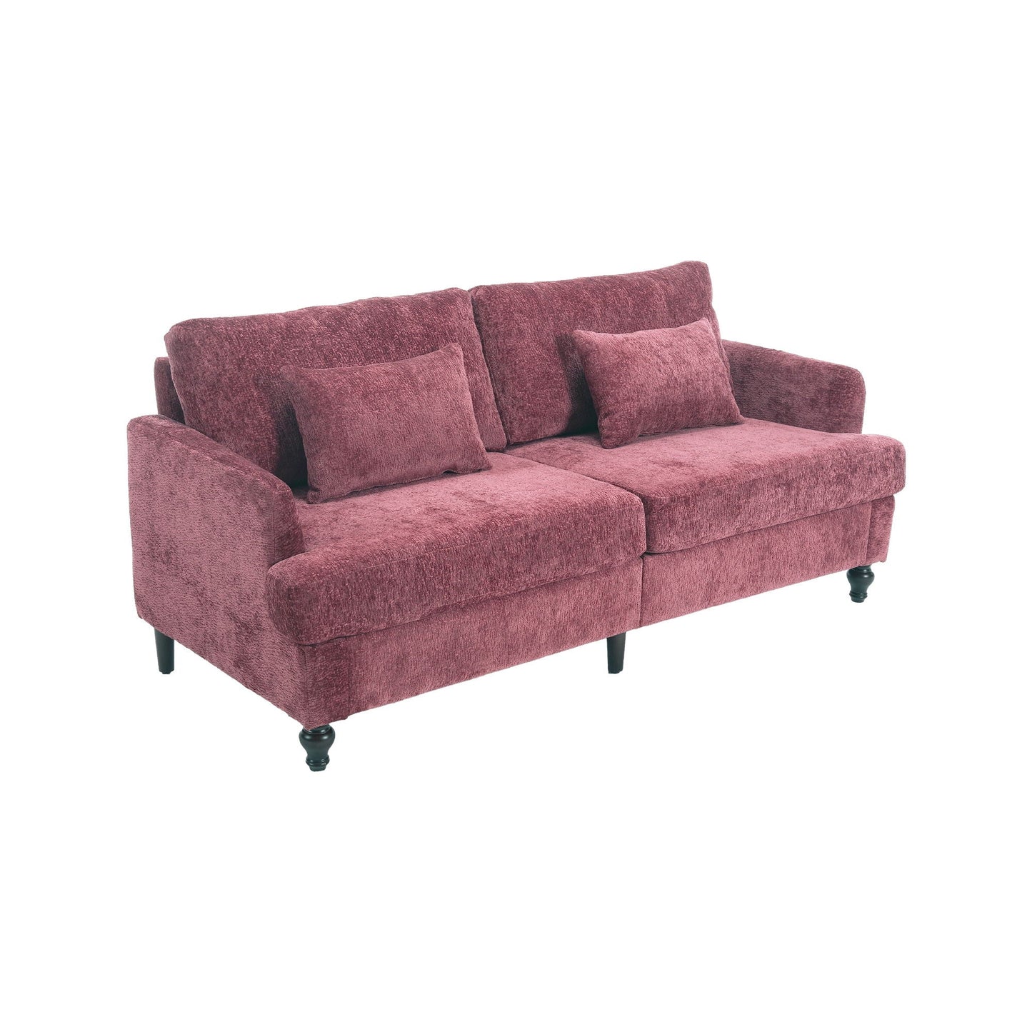 Mid Century Modern Chenille Fabric Loveseat Sofa, 2 Seat Upholstered Couch Home Essentials