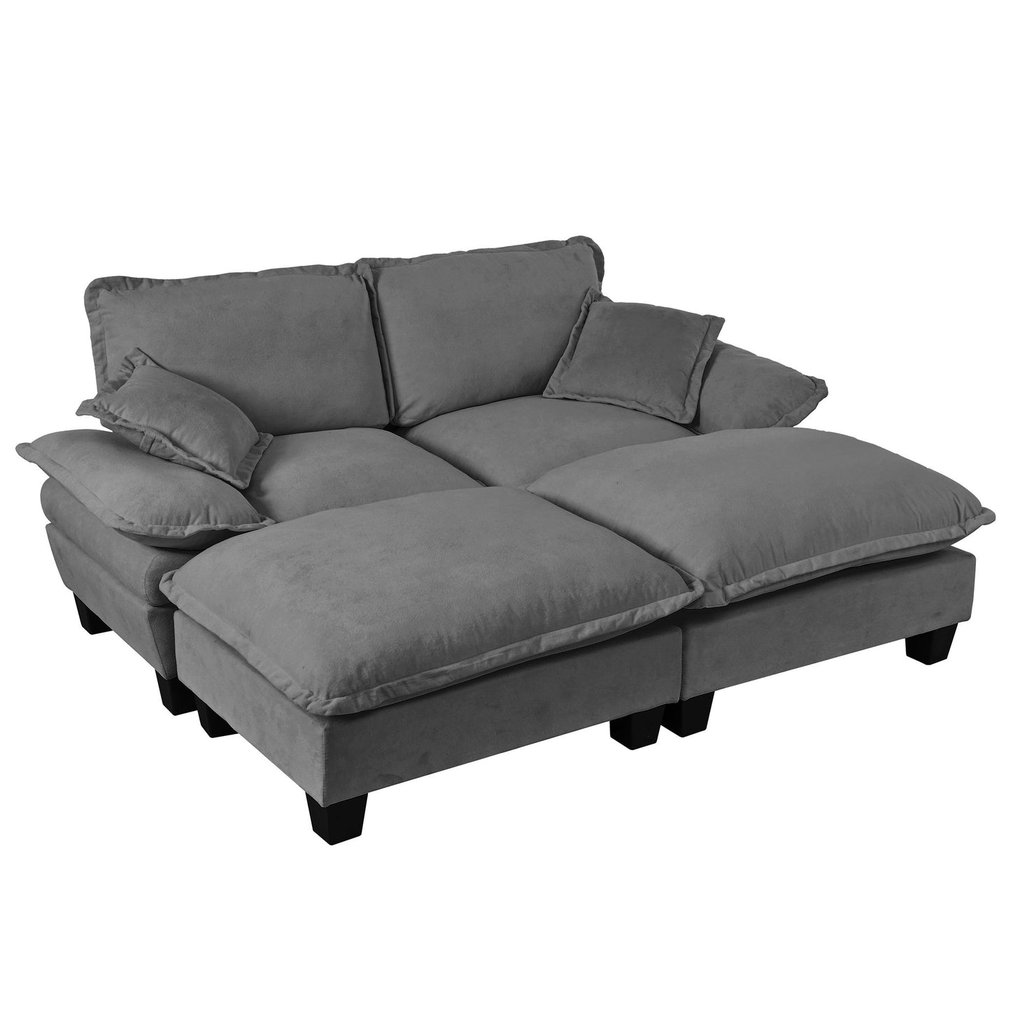 Modular Sectional Sofa With Movable Ottoman & Pillows Home Essentials