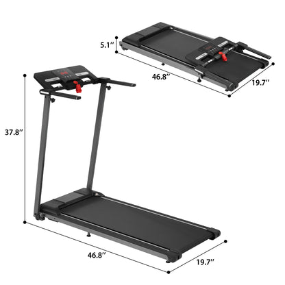 Folding Walking Pad Treadmill For Home With Incline 0.5 7.5Mph - Black Daily Nest
