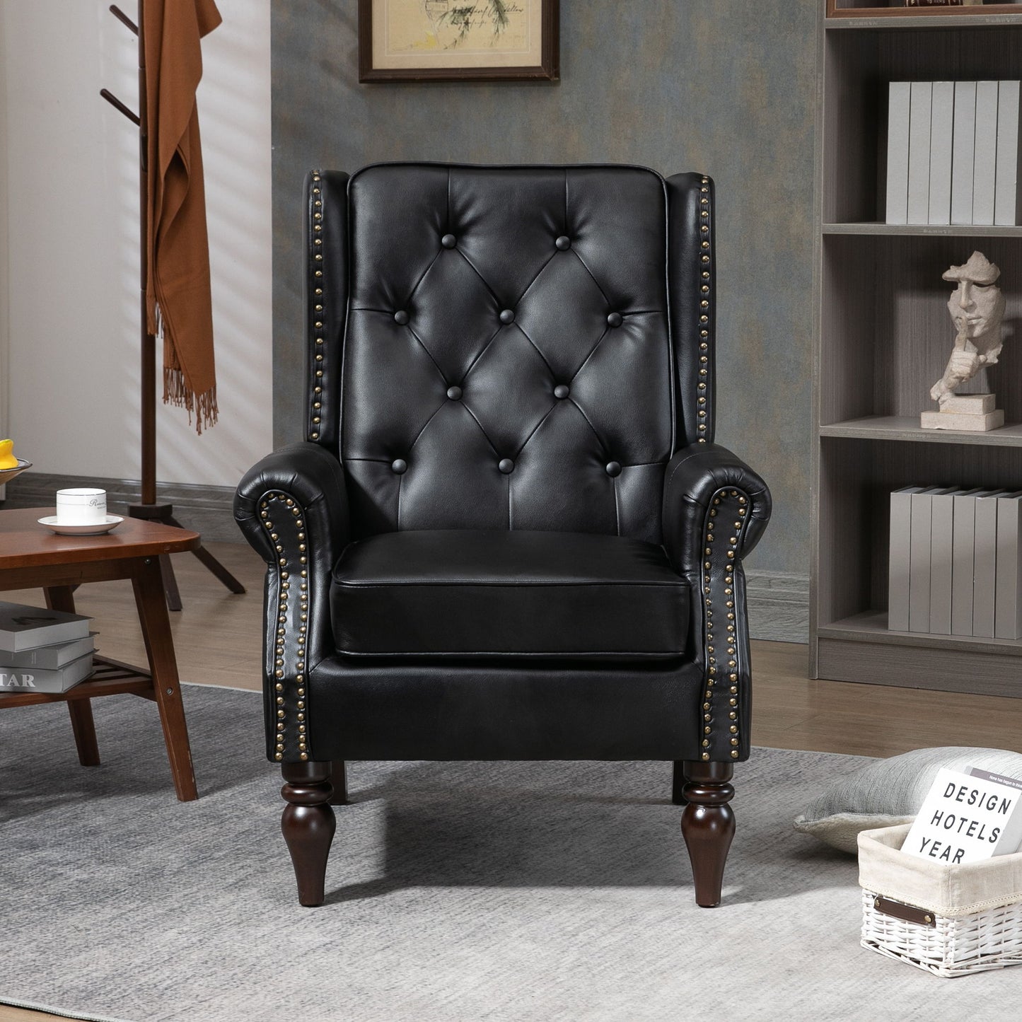 Modern Accent Armchair With Sturdy Wood Legs Home Essentials