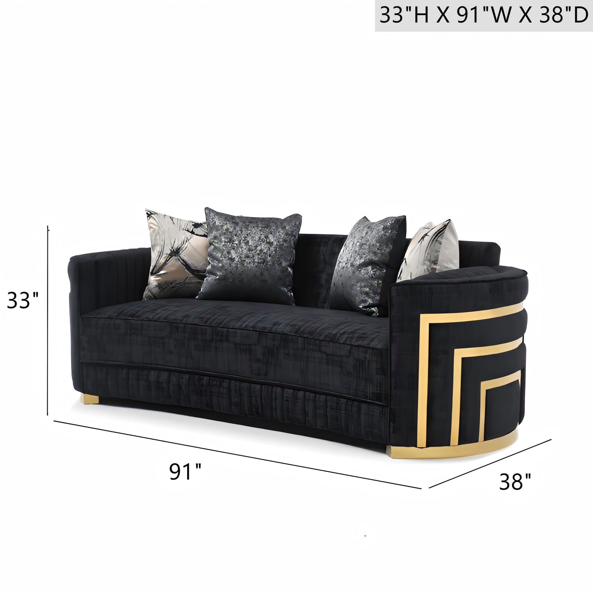 Soledad - Sofa With Upholstery And Hued Accents - Black Glory Furniture