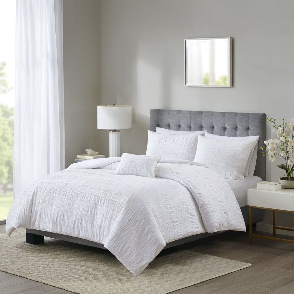 Nicolette - 4 Piece Duvet Cover Set - White