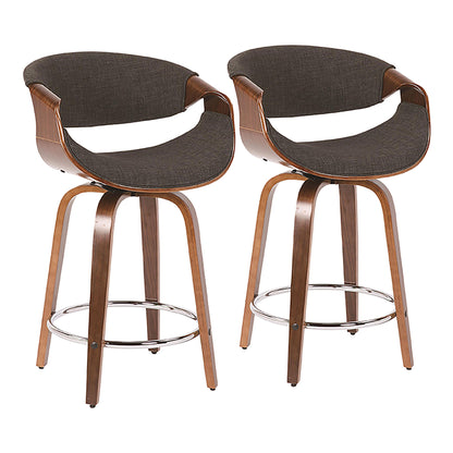 Curvini - Mid Century Modern Counter Stool (Set of 2) Lumi Source