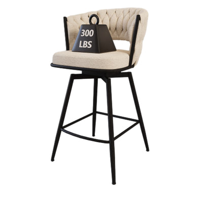 Bar Stool 360 Swivel With Back Footrest Home Essentials