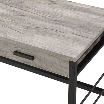 Disho - Weathered Writing Desk With USB - Oak Acme