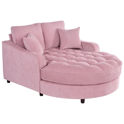 Modern Chaise Lounge Upholstered Sofa Couch With Tufted Seat And Detachable Pillows For Living Room Hearth and Haven