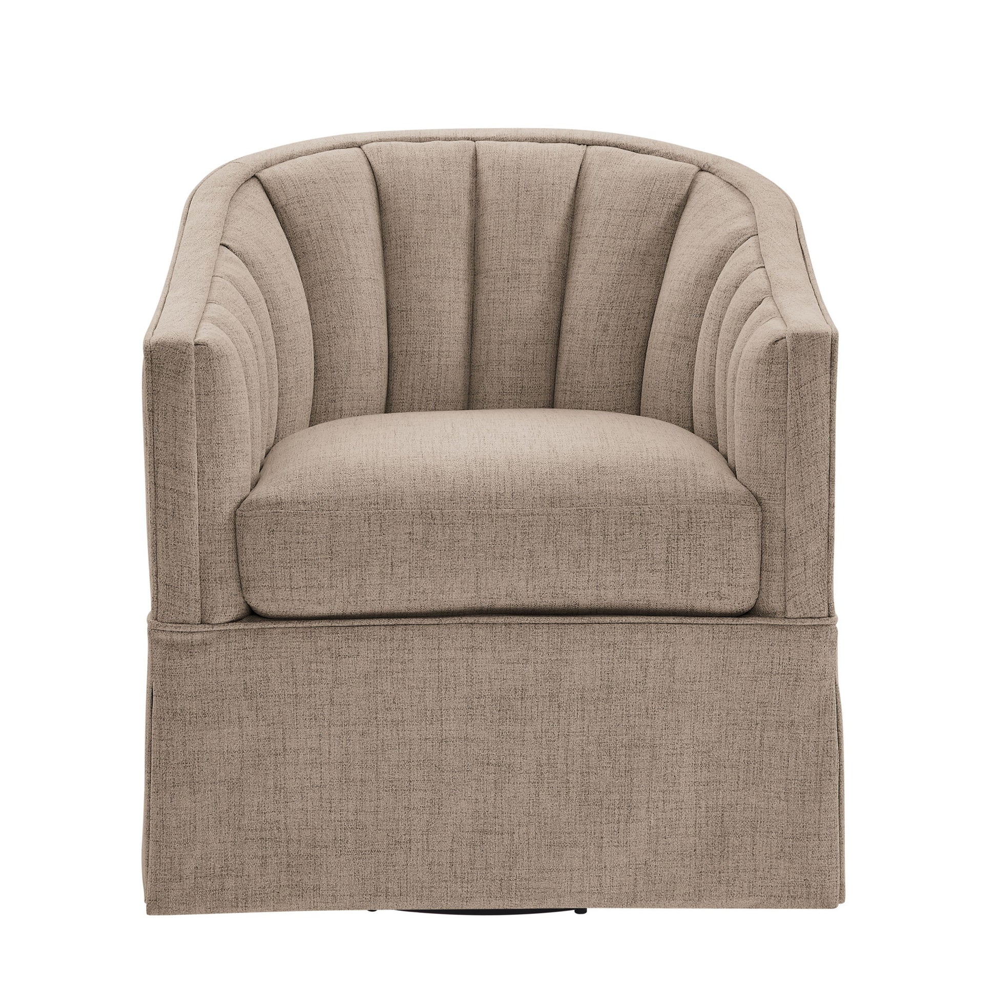 Solitude - Skirted Swivel Accent Chair With Hemp Like Ridgecrest Home