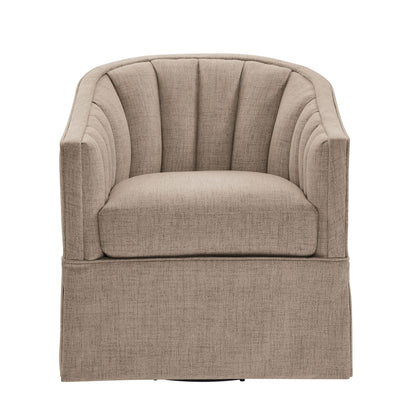 Solitude - Skirted Swivel Accent Chair With Hemp Like Ridgecrest Home