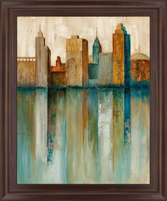 Amber Skyline - 28" x 34" Framed Wall Art Classy Art