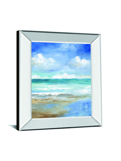 Washy Coast II By Nan - Mirror Framed Print Wall Art - Blue