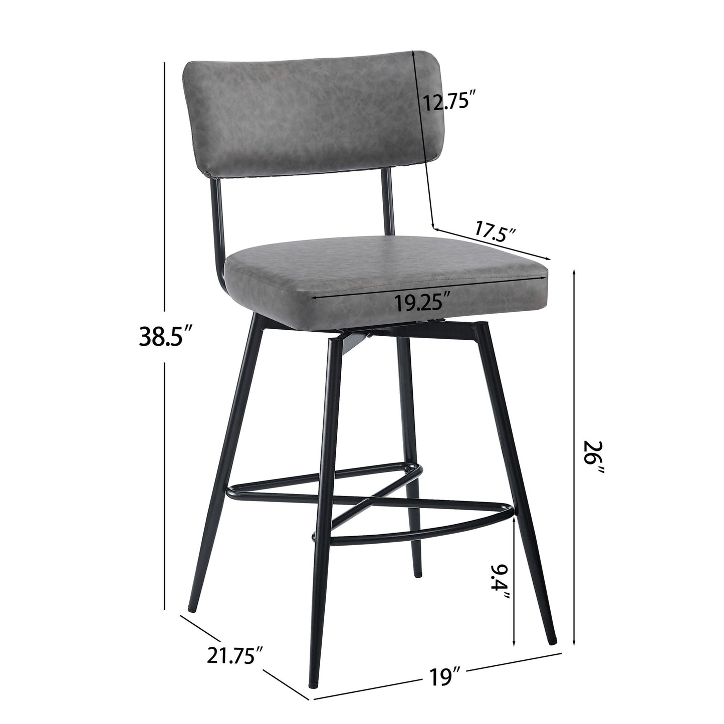 Retro Swivel Counter Stools (Set of 2) Noble House