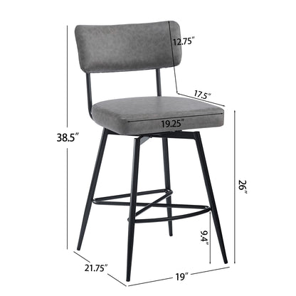 Retro Swivel Counter Stools (Set of 2) Noble House