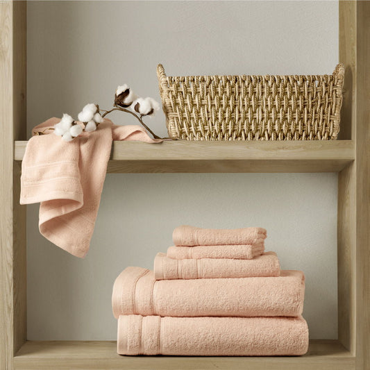 400GSM Essential Bundle Quick Dry 6 Piece Towel Set - Blush Super Listing