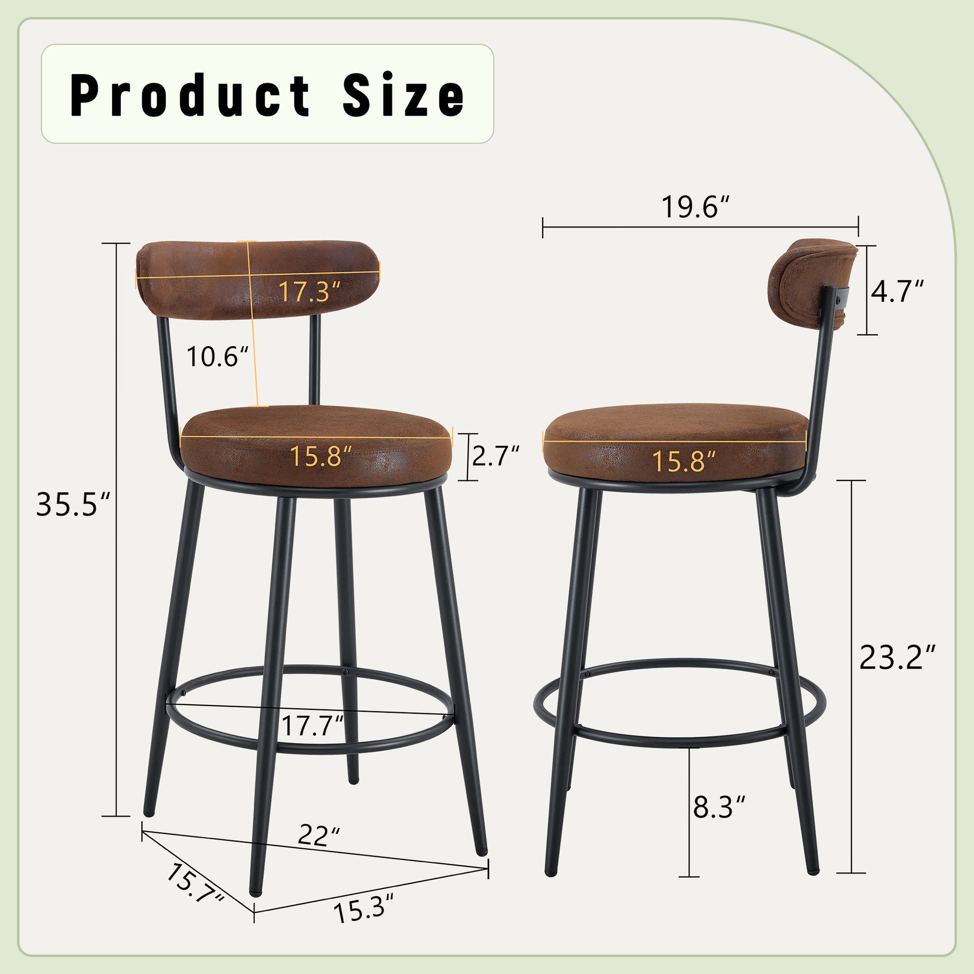 Fashionable Ergonomic High Legged Bar Chairs (Set of 2) Home Essentials