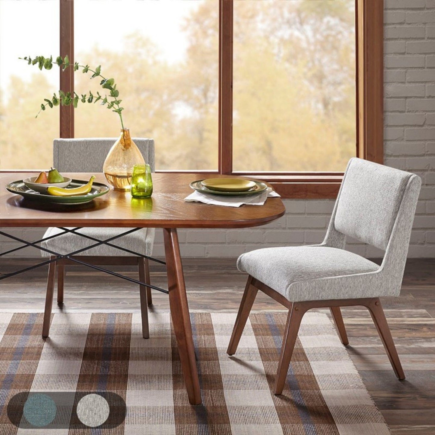 Boomerang - Dining Side Chair With Upholstered Cushions (Set of 2) - Light Gray JLA