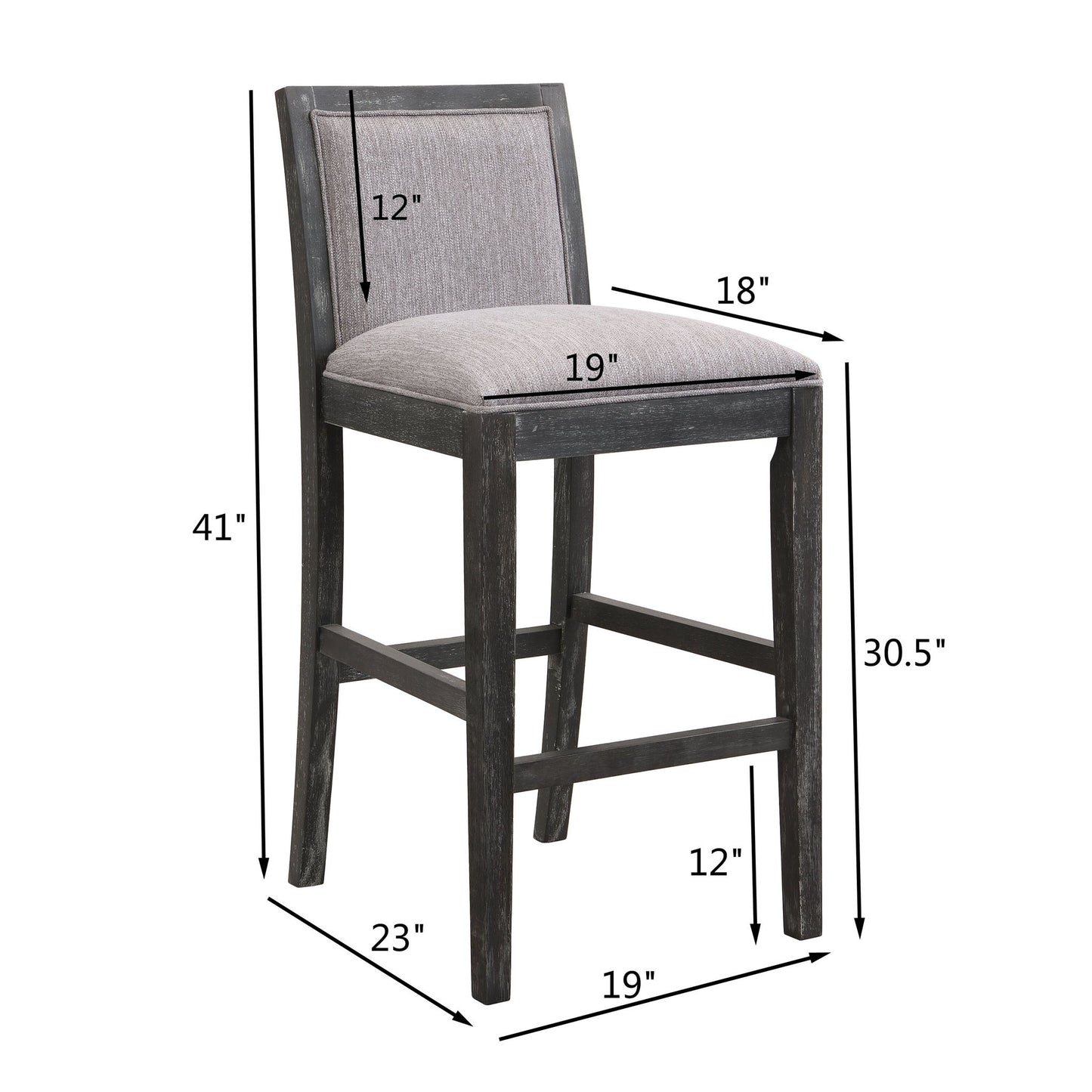 Upholstered Barstools (Set of 2) Noble House