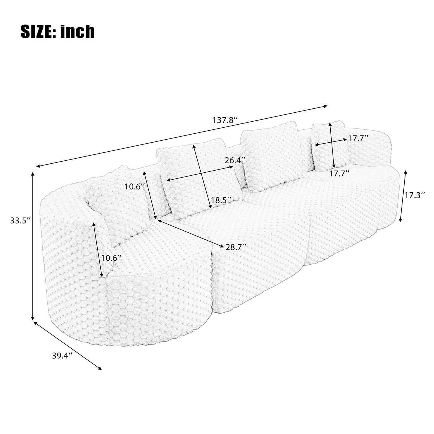 Modular Sectional Sofa With Free Combination Design Hearth and Haven
