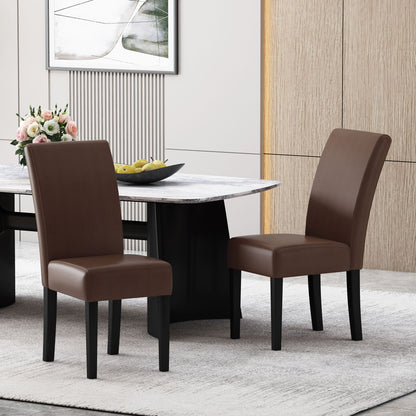 Contemporary Dining Chair With Rubberwood Legs (Set of 2) Noble House