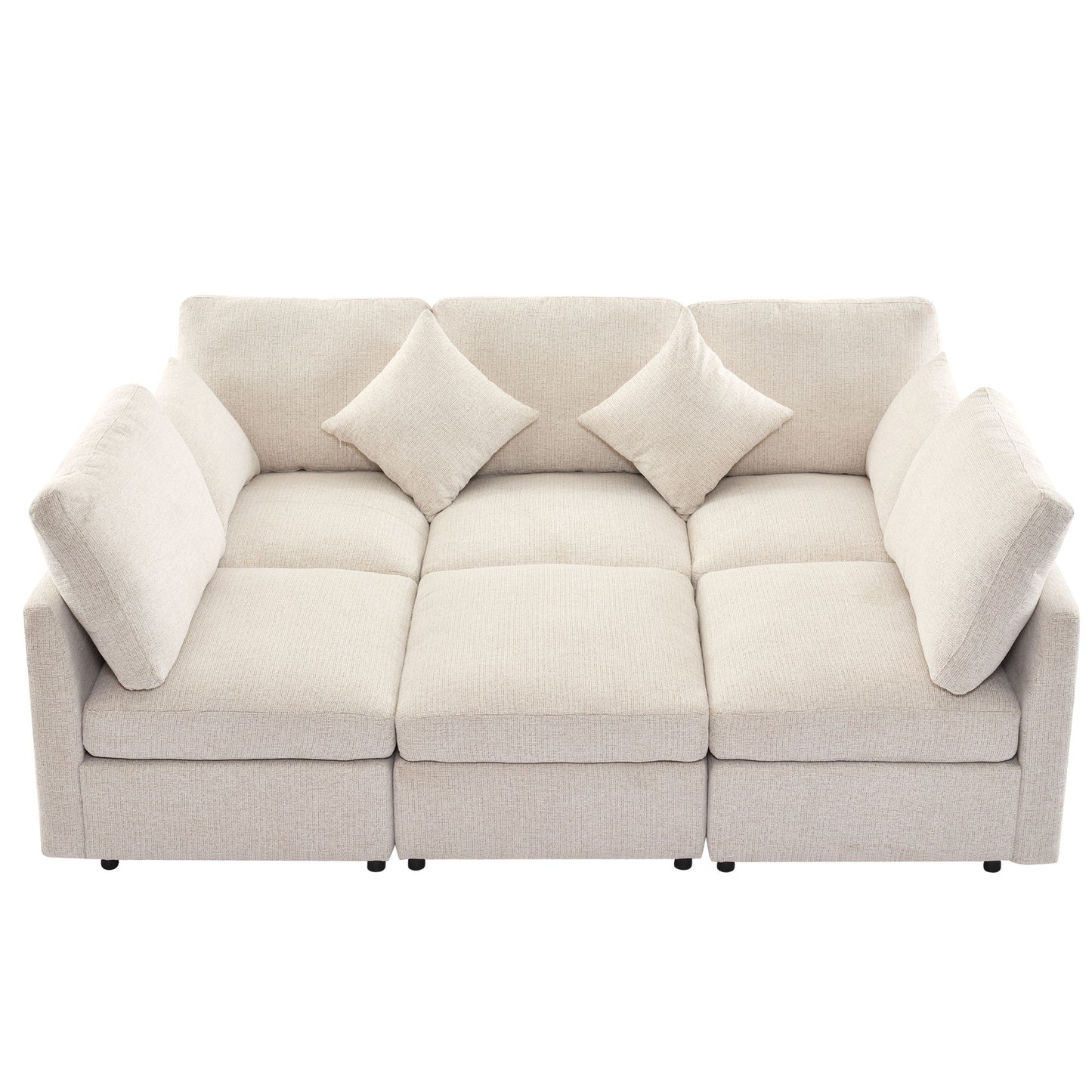 Sectional Sofa Modular U-Shaped With Ottoman & USB Ports Hearth and Haven