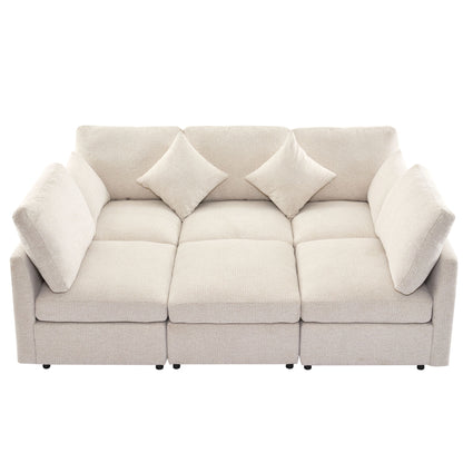Sectional Sofa Modular U-Shaped With Ottoman & USB Ports Hearth and Haven
